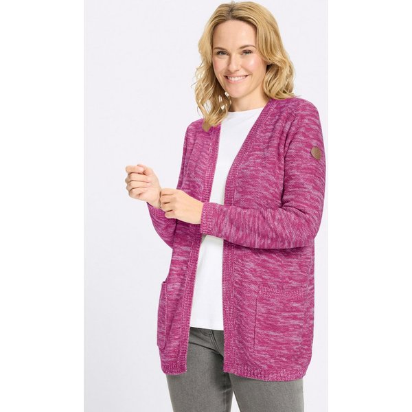 Sieh an! Strickjacke Long-Strickjacke Langarm Links-Strick