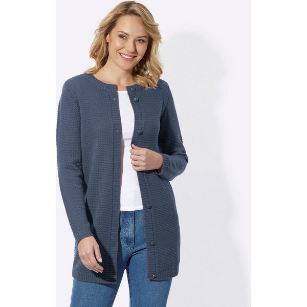 Sieh an! Strickjacke Long-Strickjacke Langarm Strukturstrick