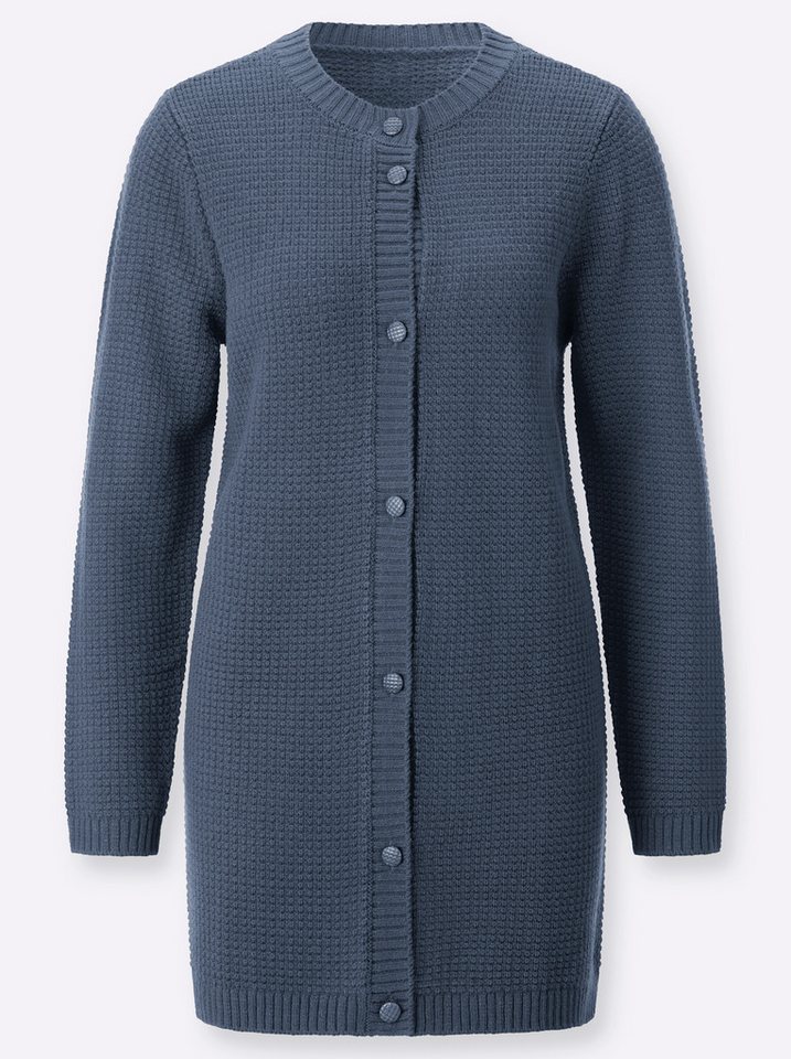 Sieh an! Strickjacke Long-Strickjacke Langarm Strukturstrick – Bild 4 von 5