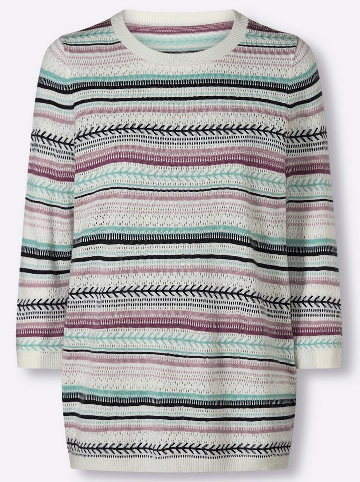 Sieh an! Strickpullover 3/4-Arm-Pullover 3/4-Arm Ajourstrick – Bild 4 von 5