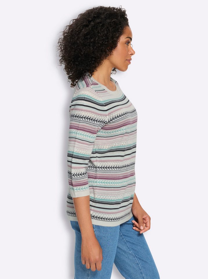 Sieh an! Strickpullover 3/4-Arm-Pullover 3/4-Arm Ajourstrick – Bild 5 von 5
