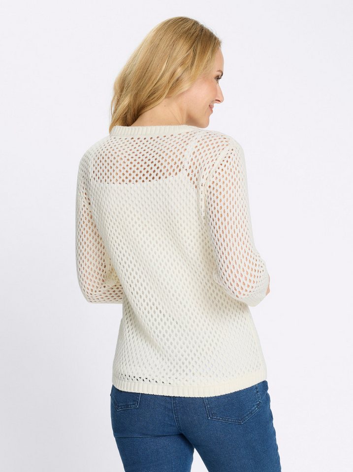 Sieh an! Strickpullover Ajour-Pullover 3/4-Arm Ajourstrick – Bild 2 von 5