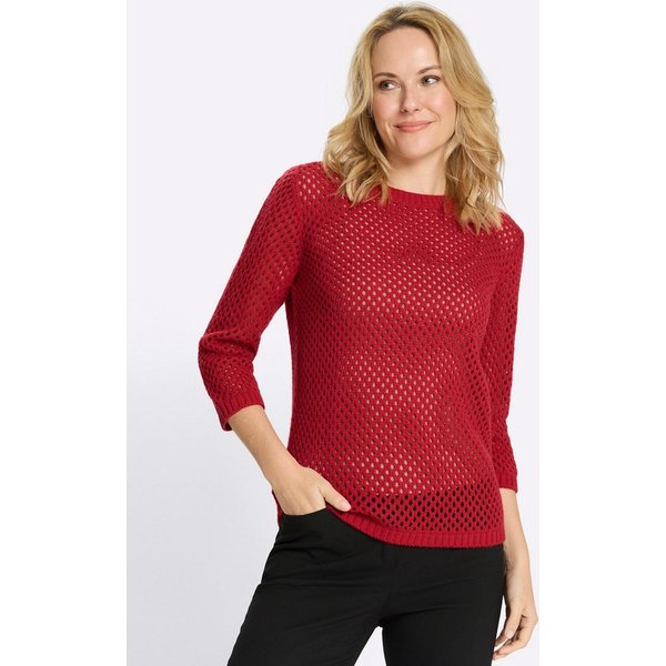Sieh an! Strickpullover Ajour-Pullover 3/4-Arm Ajourstrick