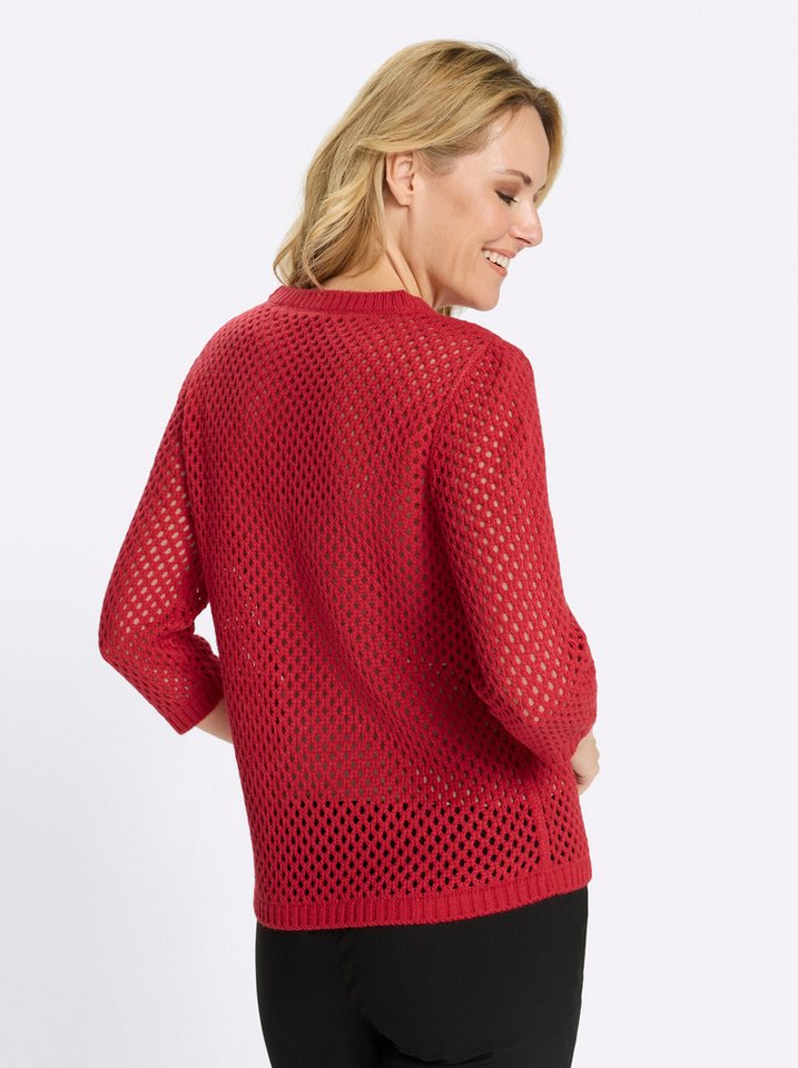 Sieh an! Strickpullover Ajour-Pullover 3/4-Arm Ajourstrick – Bild 2 von 5