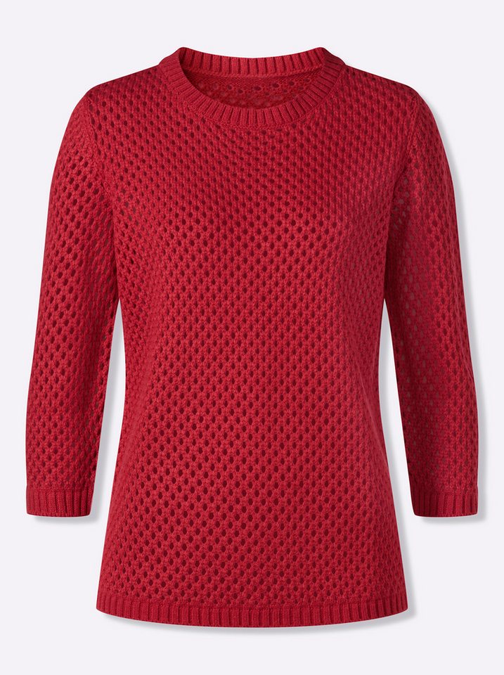 Sieh an! Strickpullover Ajour-Pullover 3/4-Arm Ajourstrick – Bild 4 von 5