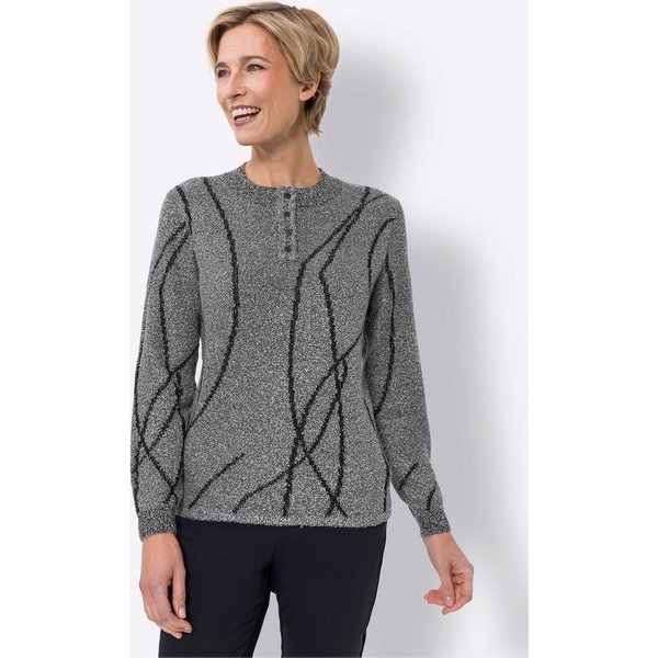 Sieh an! Strickpullover Bouclé-Pullover Langarm Jacquard
