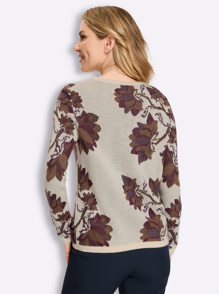 Sieh an! Strickpullover Jacquard-Pullover Langarm Feinstrick – Bild 2 von 5