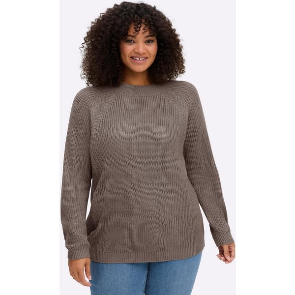 Sieh an! Strickpullover Langarm-Pullover Langarm Ripp, Zopfmuster