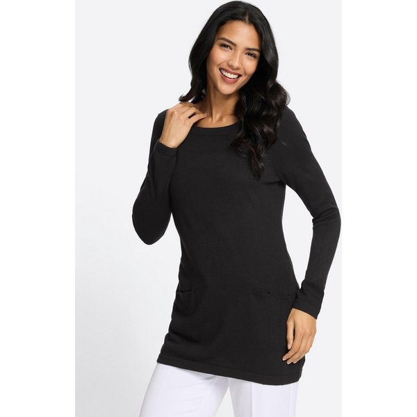 Sieh an! Strickpullover Longpullover Langarm Feinstrick