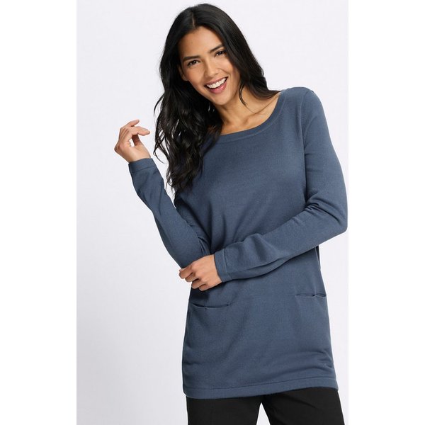 Sieh an! Strickpullover Longpullover Langarm Feinstrick