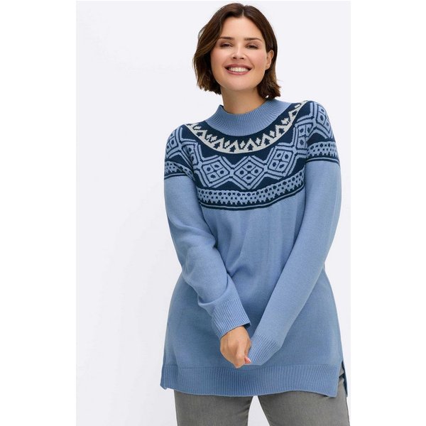 Sieh an! Strickpullover Longpullover Langarm Jacquard, Jersey