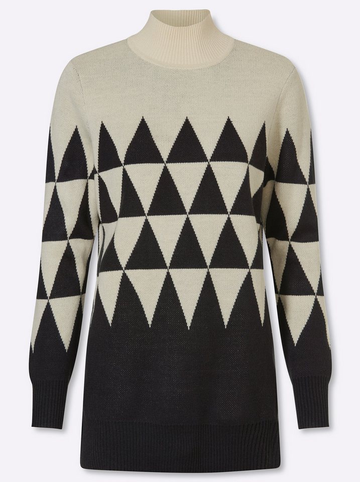 Sieh an! Strickpullover Longpullover Langarm Jacquard – Bild 4 von 5