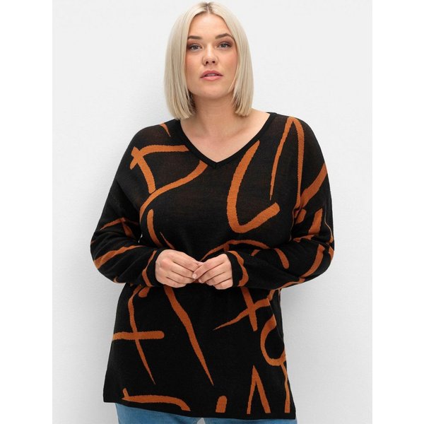 Sieh an! Strickpullover Longpullover Langarm Jacquard