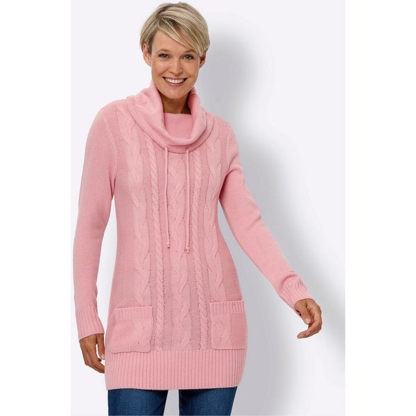 Sieh an! Strickpullover Longpullover Langarm Zopfmuster