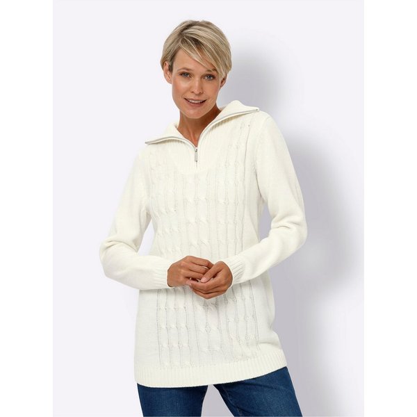 Sieh an! Strickpullover Longpullover Langarm Zopfmuster