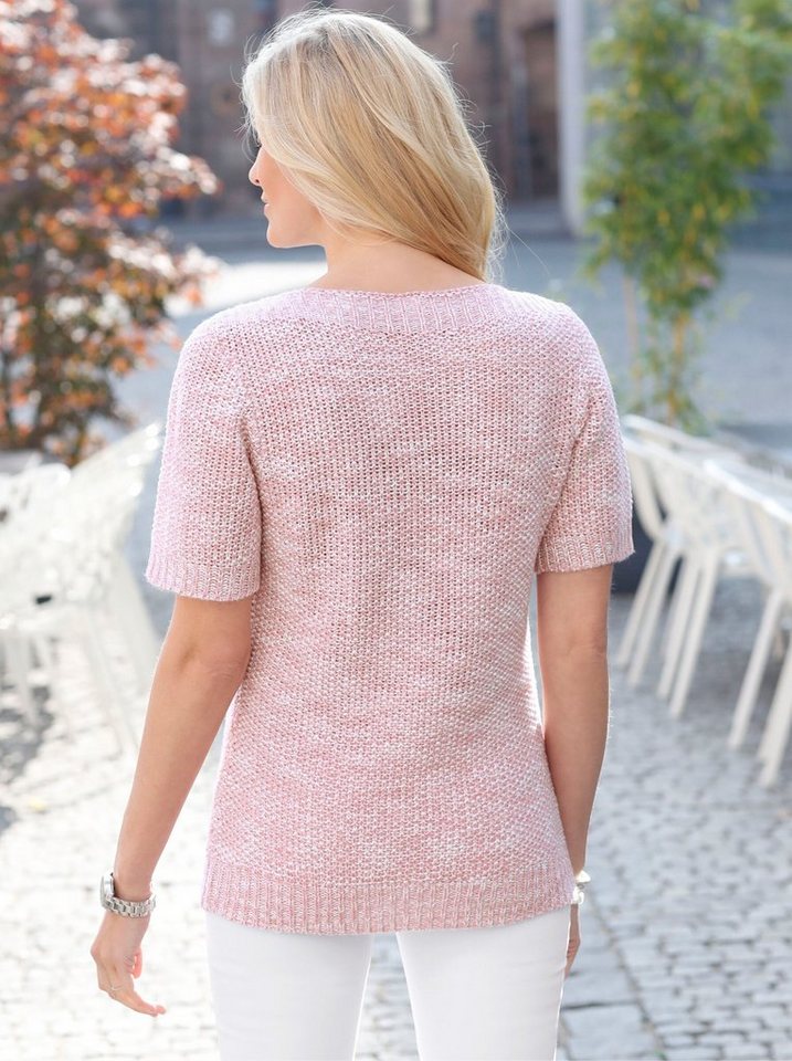 Sieh an! Strickpullover Pullover Kurzarm Strukturstrick – Bild 2 von 3