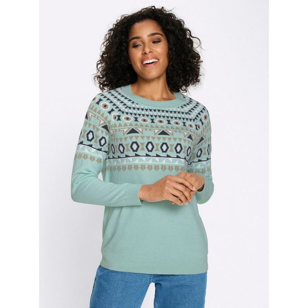 Sieh an! Strickpullover Pullover Langarm Jacquard, Jersey