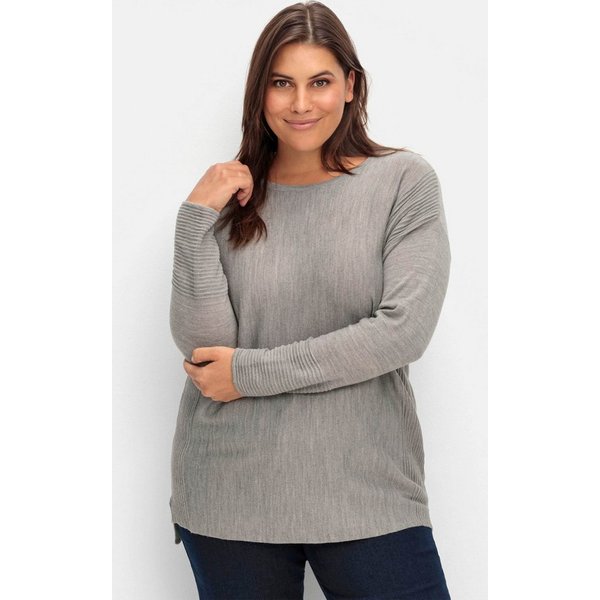 Sieh an! Strickpullover Pullover Langarm Ripp