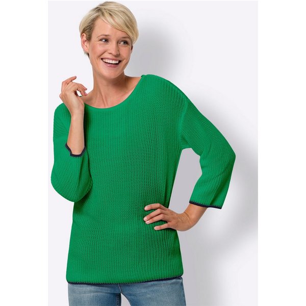 Sieh an! Strickpullover Rundhals-Pullover Langarm Strukturstrick