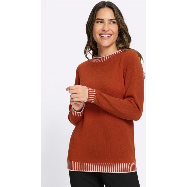 Sieh an! Strickpullover Rundhals-Pullover Langarm Grobstrick