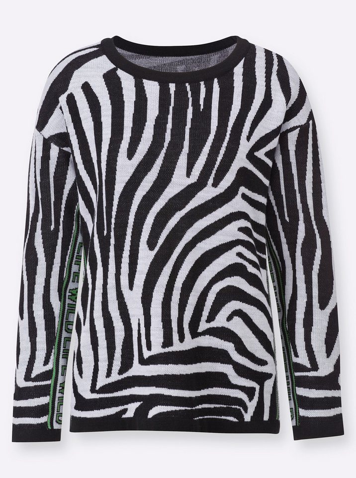 Sieh an! Strickpullover Rundhals-Pullover Langarm Jacquard – Bild 4 von 4