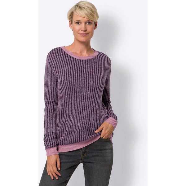 Sieh an! Strickpullover Rundhals-Pullover Langarm Ripp