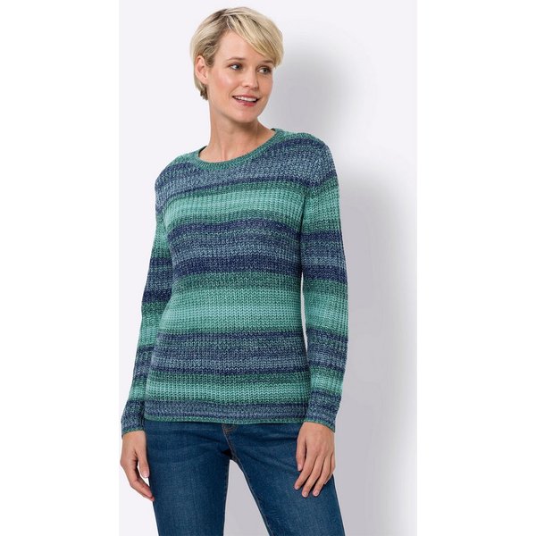 Sieh an! Strickpullover Rundhals-Pullover Langarm Ripp