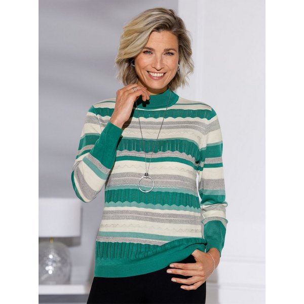 Sieh an! Strickpullover Stehkragen-Pullover Langarm