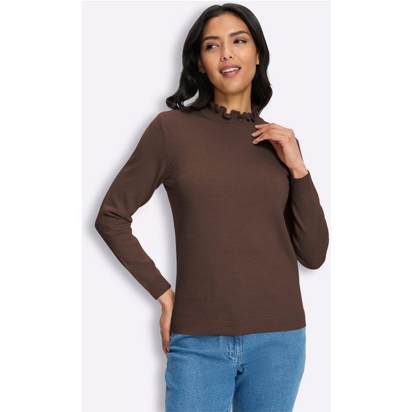 Sieh an! Strickpullover Stehkragen-Pullover Langarm Feinstrick