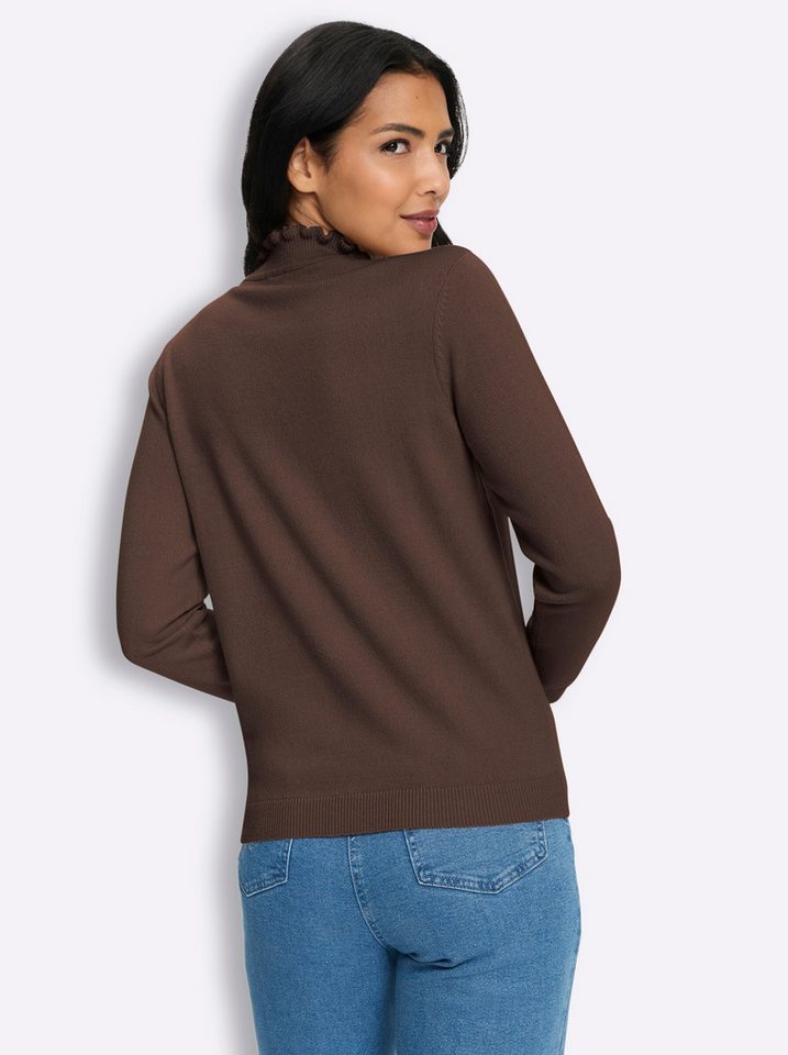 Sieh an! Strickpullover Stehkragen-Pullover Langarm Feinstrick – Bild 2 von 5