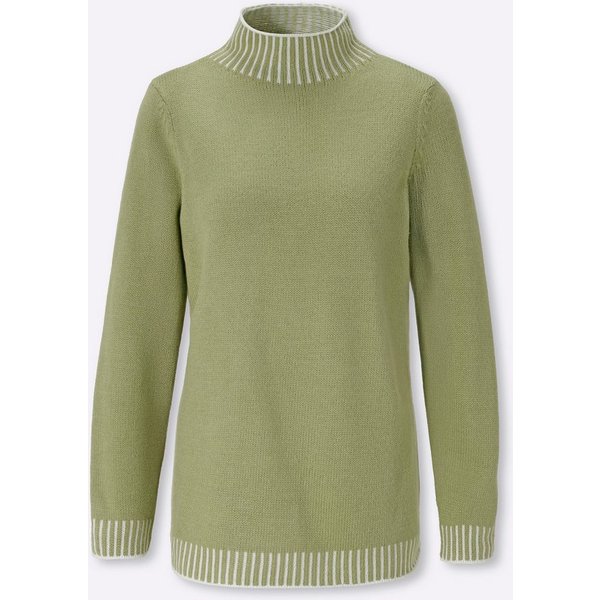 Sieh an! Strickpullover Stehkragen-Pullover Langarm Grobstrick