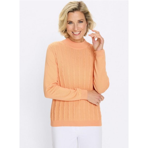 Sieh an! Strickpullover Stehkragen-Pullover Langarm Zopfmuster