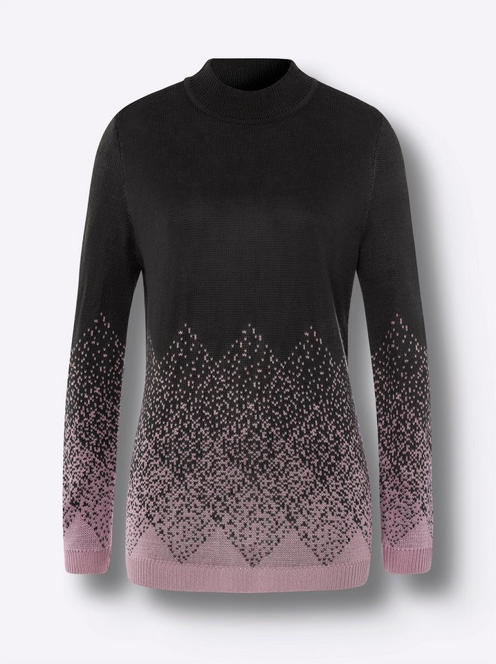 Sieh an! Strickpullover Stehkragen-Pullover Langarm Jacquard – Bild 4 von 4