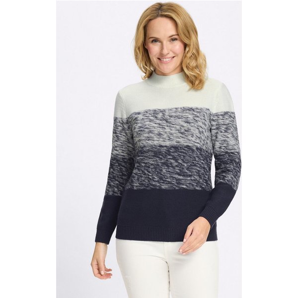 Sieh an! Strickpullover Stehkragen-Pullover Langarm Links-Strick