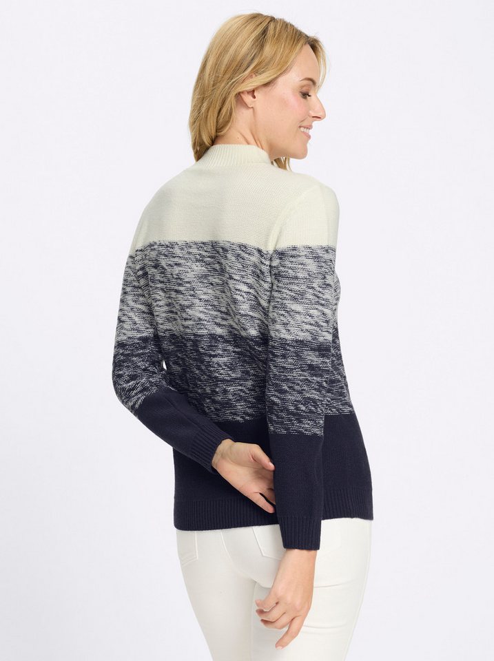 Sieh an! Strickpullover Stehkragen-Pullover Langarm Links-Strick – Bild 2 von 5