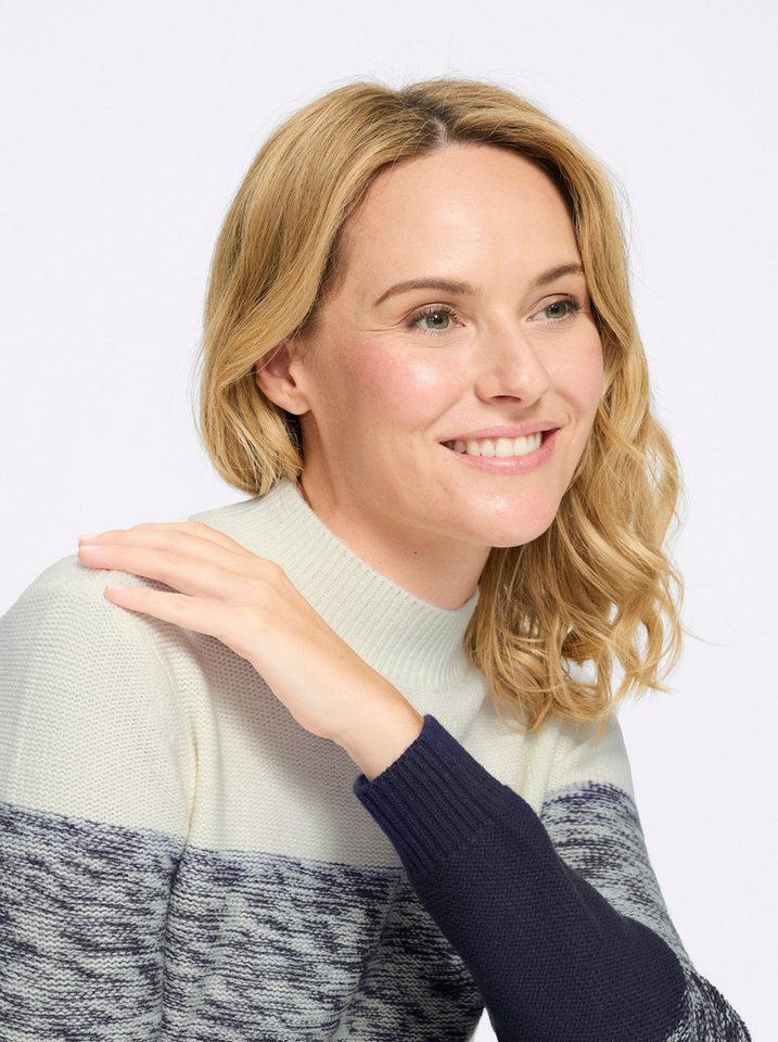 Sieh an! Strickpullover Stehkragen-Pullover Langarm Links-Strick – Bild 5 von 5