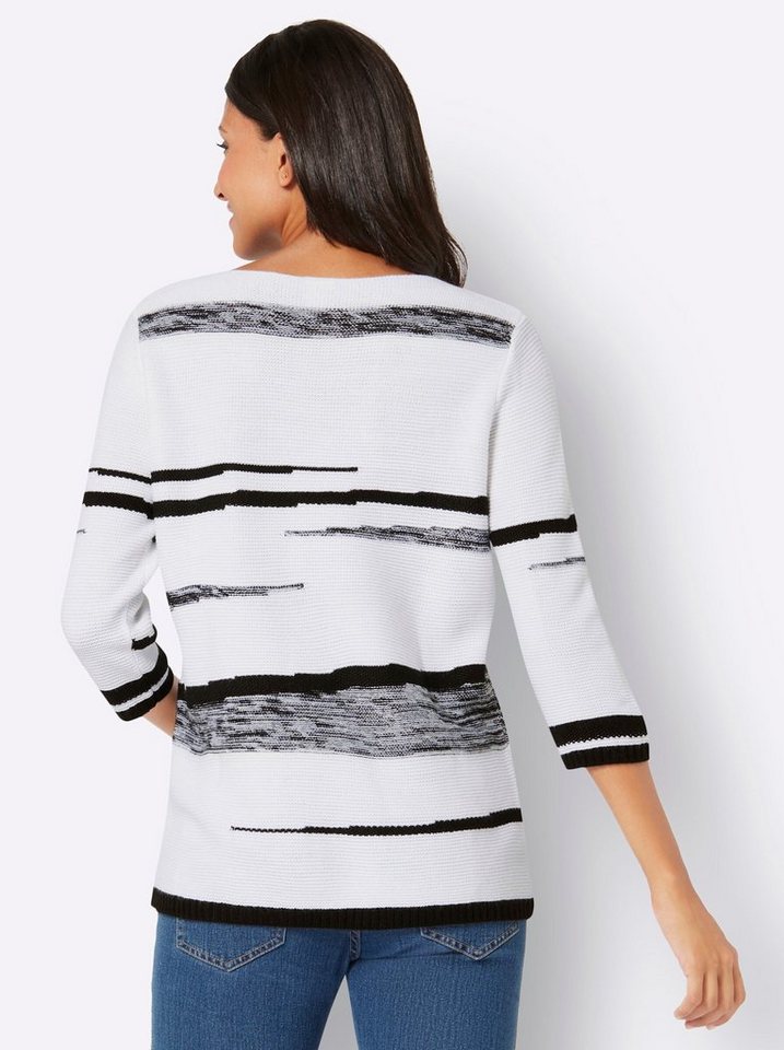 Sieh an! Strickpullover U-Boot-Pullover 3/4-Arm Intarsien – Bild 2 von 4