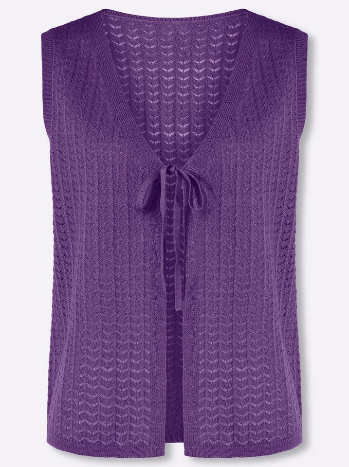 Sieh an! Strickweste Strickweste Ärmellos Ajourstrick – Bild 5 von 5