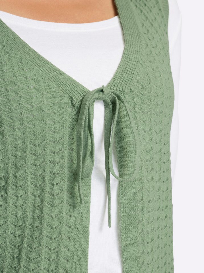 Sieh an! Strickweste Strickweste Ärmellos Ajourstrick – Bild 5 von 5