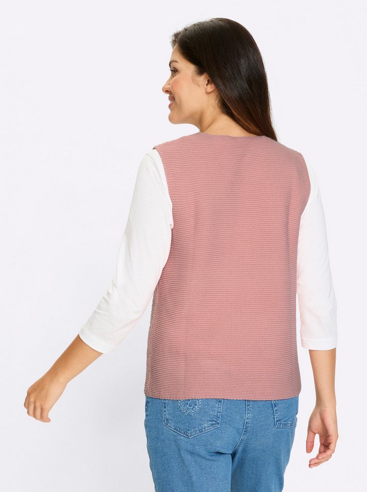 Sieh an! Strickweste Strickweste Ärmellos Ajourstrick – Bild 3 von 5