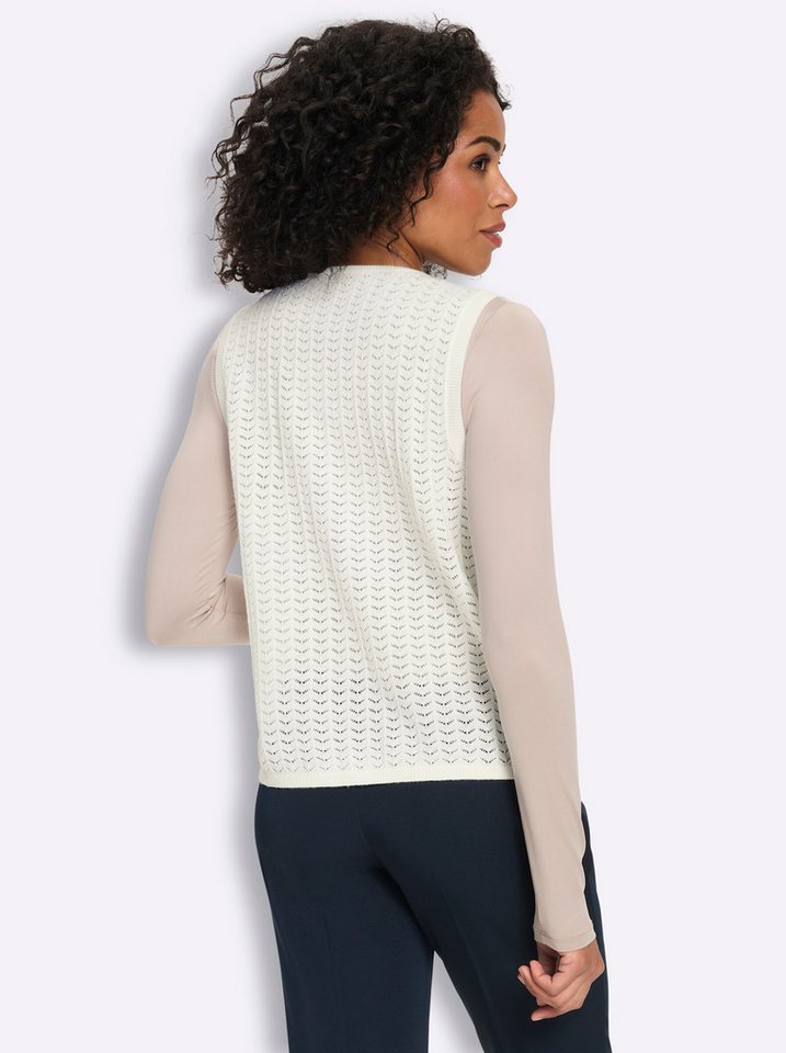 Sieh an! Strickweste Strickweste Ärmellos Ajourstrick – Bild 2 von 5