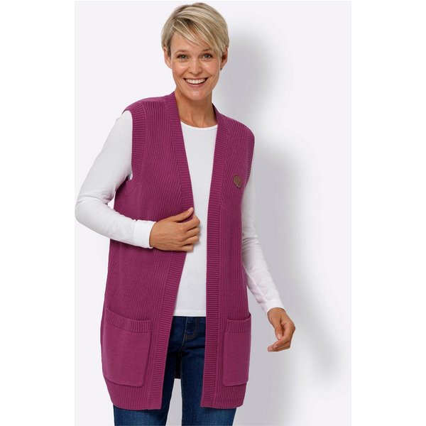 Sieh an! Strickweste Strickweste Ärmellos Ripp