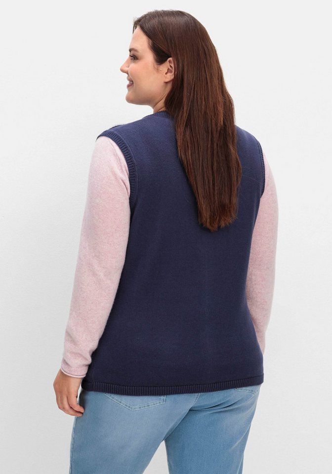 Sieh an! Strickweste Strickweste Ärmellos Strukturstrick – Bild 2 von 5