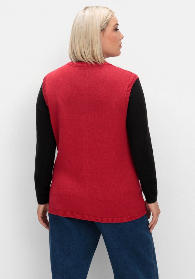 Sieh an! Strickweste Strickweste Ärmellos Strukturstrick – Bild 2 von 5