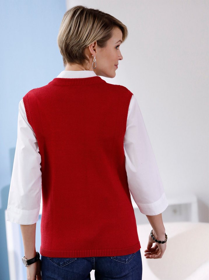 Sieh an! Strickweste Strickweste Ärmellos Strukturstrick – Bild 5 von 5