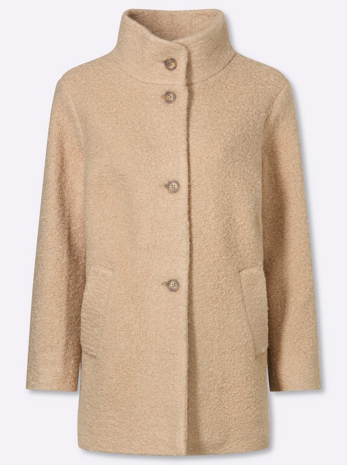 Sieh an! Winterjacke Bouclé-Jacke Langarm – Bild 3 von 5