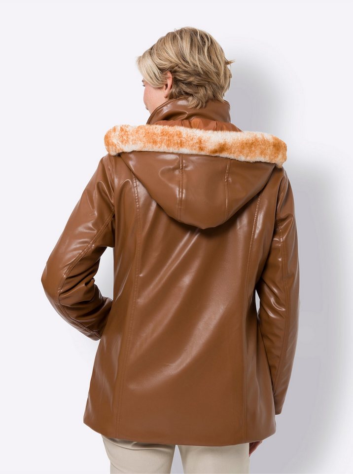 Sieh an! Winterjacke Lederimitat-Jacke Langarm – Bild 2 von 4