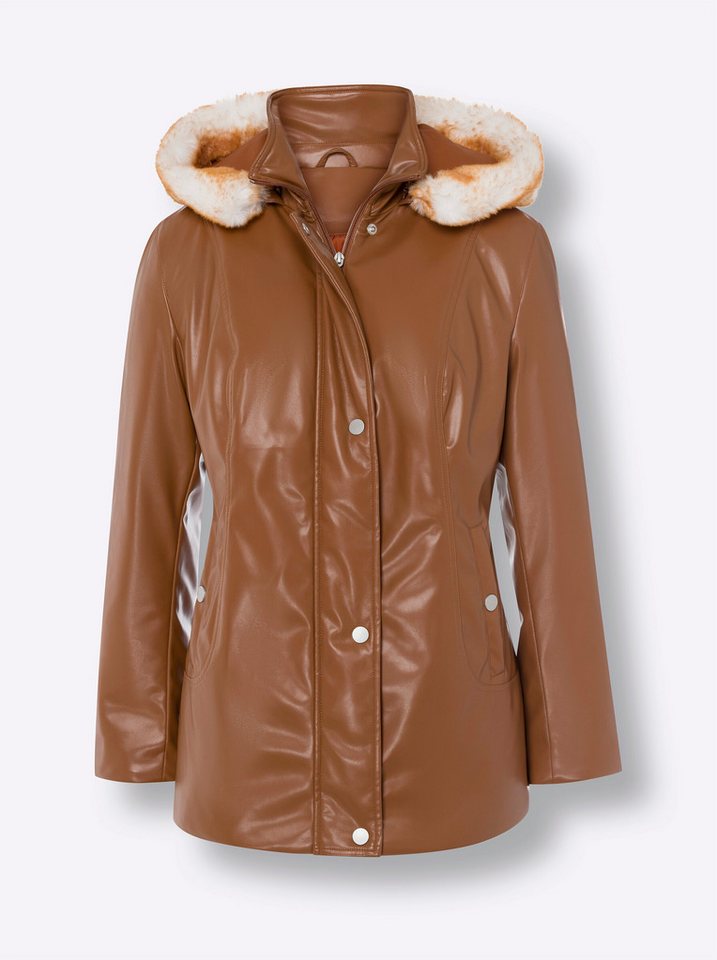 Sieh an! Winterjacke Lederimitat-Jacke Langarm – Bild 4 von 4
