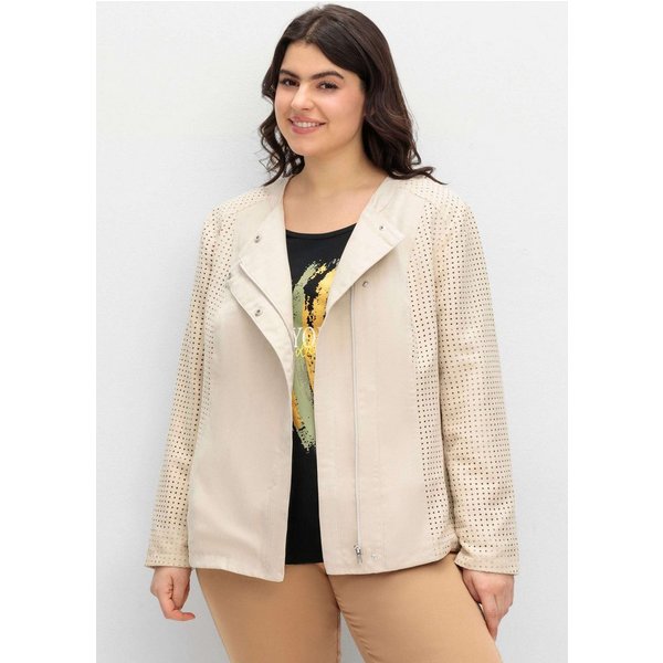 Sieh an! Winterjacke Lederimitat-Jacke Langarm