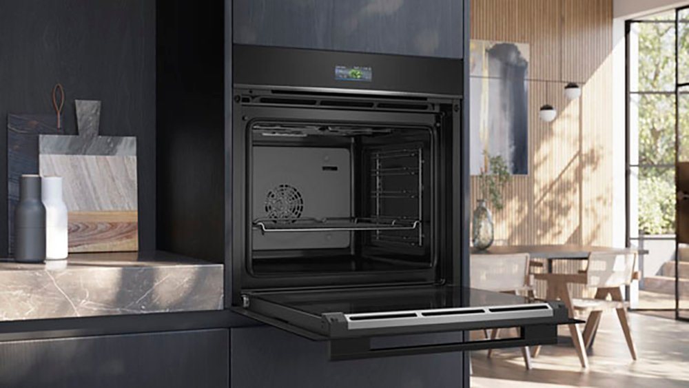 SIEMENS Backofen iQ700 HB734G1B1, mit Teleskopauszug nachrüstbar, ecoClean, Air Fry Funktion für knusprige Ergebnisse & Schnellaufheizung – Bild 3 von 5